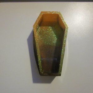 Orange & Brown Glitter Coffin Trinket Bowl